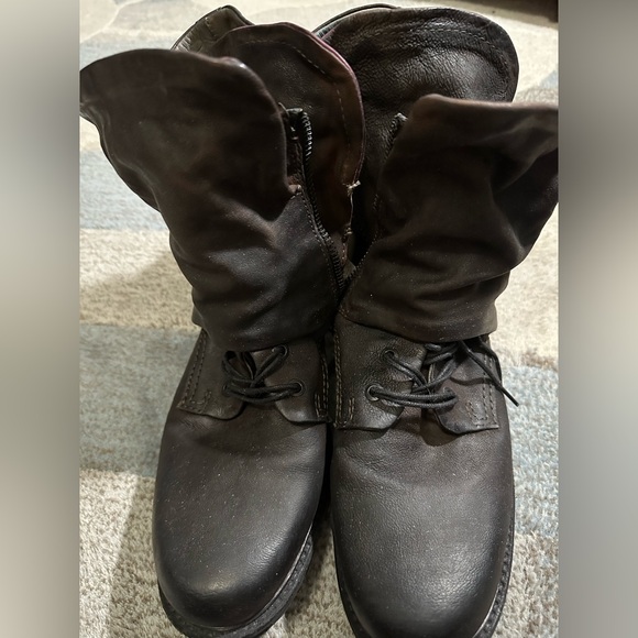 AS98 (Air Step) Simon Boho Biker Boots Where Art Meets Edgy Black w Burgundy - Picture 3 of 8